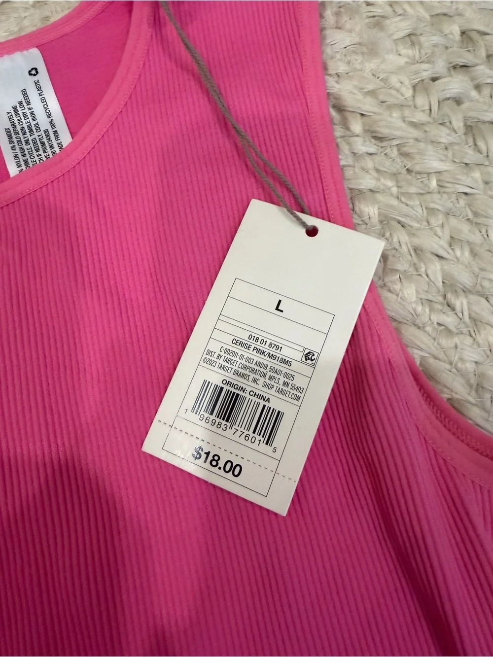 Target Bright Pink Ribbed Girls' Tank Top - Picture 2 of 3